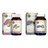 Organics Women's & Men's Once Daily Whole Food Multivitamin Tablets Bundle, 30 Count Each
