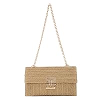 Freie Liebe Straw Shoulder Bag for Women Summer Straw Crossbody Purse Beach Woven Purse Wicker Rattan Envelope Handbag