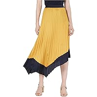 Womens Tipped Asymmetrical Skirt, Yellow, 10