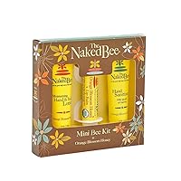 The Naked Bee Orange Blossom Honey Bee Hand & Body Lotion, Lip Balm, and Hand Sanitizer 3 Piece Kit