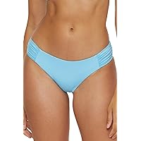 BECCA Women's Standard Color Code American Shirred Bikini Bottom, Cheeky Coverage, Swimwear Separates