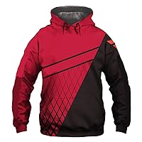 Men's Hooded 3D Print Casual Fashion Plus Size Hot Pink and Black Patchwork Plaids Pullover Hoodies