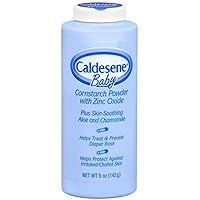 Caldesene Cornstarch Baby Powder with Zinc Oxide, Talc-Free Baby Powder, 5 Oz (4 Pack)