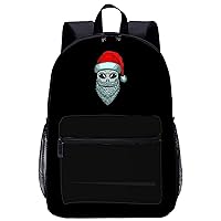 Santa Alien 17 Inch Laptop Backpack Large Capacity Daypack Travel Shoulder Bag for Men&Women