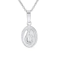Bling Jewelry Traditional Christian Oval Religious Medal Our Lady Of Guadalupe Catholic Virgin Mary Pendant Necklace CZ Halo Necklace For Women .925 Sterling Silver