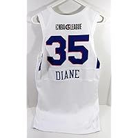 2020-21 Delaware Blue Coats Lamine Diane #35 Game Used White Jersey 44 DP62954 - College Game Used Jerseys
