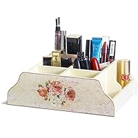 Makeup organizer Retro cosmetic display cases 9 compartments makeup storage suitable for makeup organizers and storage cosmetics such as jewelry, makeup brushes, lipstick (Rose)