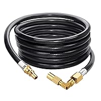 Eazy2hD 7FT RV Quick Connect Propane Hose with Propane Elbow Adapter Fitting RV Quick-Connect Kit, Low Pressure Propane Extension Hose for Blackstone 17