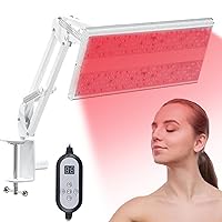 Red Light Therapy,LED dimmable Red Light Therapy Device for face Body with Timer, 660nm Red 850nm Near Infrared Blue/Red Light Therapy lamp Improve Skin Care, Sleep,Anti-Aging Panel System ST300
