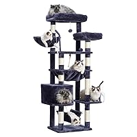 Cat Tree, Cat Tower for Large Cats with 2 Big Platforms, 2 Baskets, condo and Toys, 63