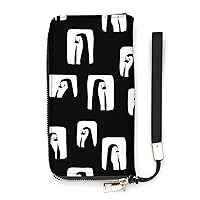 Cute Penguin Wristlet Wallet Leather Long Card Holder Purse Slim Clutch Handbag for Women