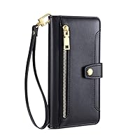 Phone Case for Samsung Galaxy S23 S22 S21 Ultra S21 S20 FE S9 Plus S8 S7 Crossbody Wallet Case Cover with Lanyard,Black, for Samsung S23 Ultra