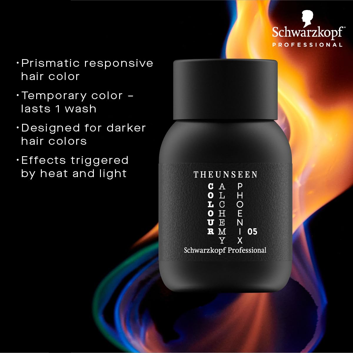 THEUNSEEN COLOUR ALCHEMY – Holographic Temporary Hair Color Gel Cream – Heat Activated Hair Dye for Iridescent Effects – Heat-Reactive Technology, 05 Phoenix