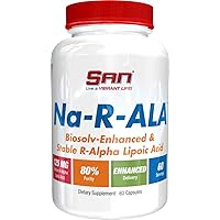 SAN’s Na-R-ALA - Stabilized R-Alpha Lipoic Acid 125mg per Serving [High Potency & Increased Absorption], 60 Capsules
