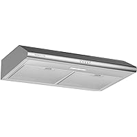 30 inch Stainless Steel Under Cabinet Range Hood, Slim Kitchen Vent Hood Ducted/Ductless Convertible with 3 Speed Controls, 5-Layer Aluminum Filters,LED Lights