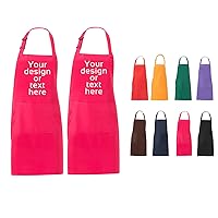 2 Pack Personalized Aprons Gift for Women, Custom Cooking Chef Men Apron, Server Nail Baker Apron