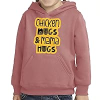 Chicken Nugs and Mama Hugs Toddler Pullover Hoodie - Art Sponge Fleece Hoodie - Cute Hoodie for Kids