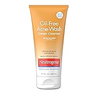 Oil-Free Acne Face Wash Cream Cleanser with 2% Salicylic Acid Acne Treatment, Non-Comedogenic & Gentle Daily Facial Cleanser for Acne-Prone Skin, 6.7 fl. oz (Pack of 6)