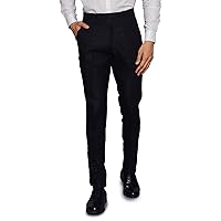 WINTAGE Men's Black Regular Fit Linen Pants