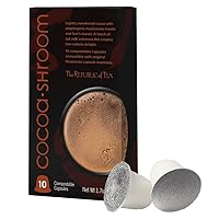 The Republic of Tea – Cocoa Shroom Latte Capsule-Compatible Recyclable Pods, 10 count, Low Caffeine
