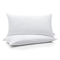 Basic Cooling Technology 2-Piece Twin Full Queen Hypoallergenic Down Alternative Machine Washable Bed Pillows, Standard 28 x 20-inch, White 2 Count