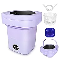 Portable Washer Mini Washing Machine and Dryer Combo 8L with Disinfection Function Foldable Washer Deep Cleaning of Underwear Baby Clothes or Small Items for Apartments Dormitories (Purple)