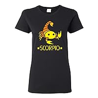 UGP Campus Apparel Cartoon Astrology Scorpio - Scorpion Birthday Horoscope Womens T Shirt