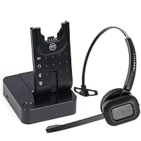 Wireless Headset Compatible with Poly Polycom VVX300, VVX310, VVX400, VVX410 and Any VVX Model with EHS Remote Answering Cord Bundle(Pioneer)