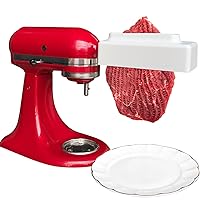 【PLUS】Meat Tenderizer for All KitchenAid and Cuisinart Household Stand Mixers- Mixers Accesssories Attachment with Stainless Steel Gears, White【Improved Extended New Version】