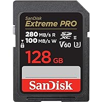 SanDisk 128GB Extreme PRO SDXC UHS-II Memory Card - C10, U3, V60, 6K, 4K UHD, SD Card - SDSDXEP-128G-GN4IN
