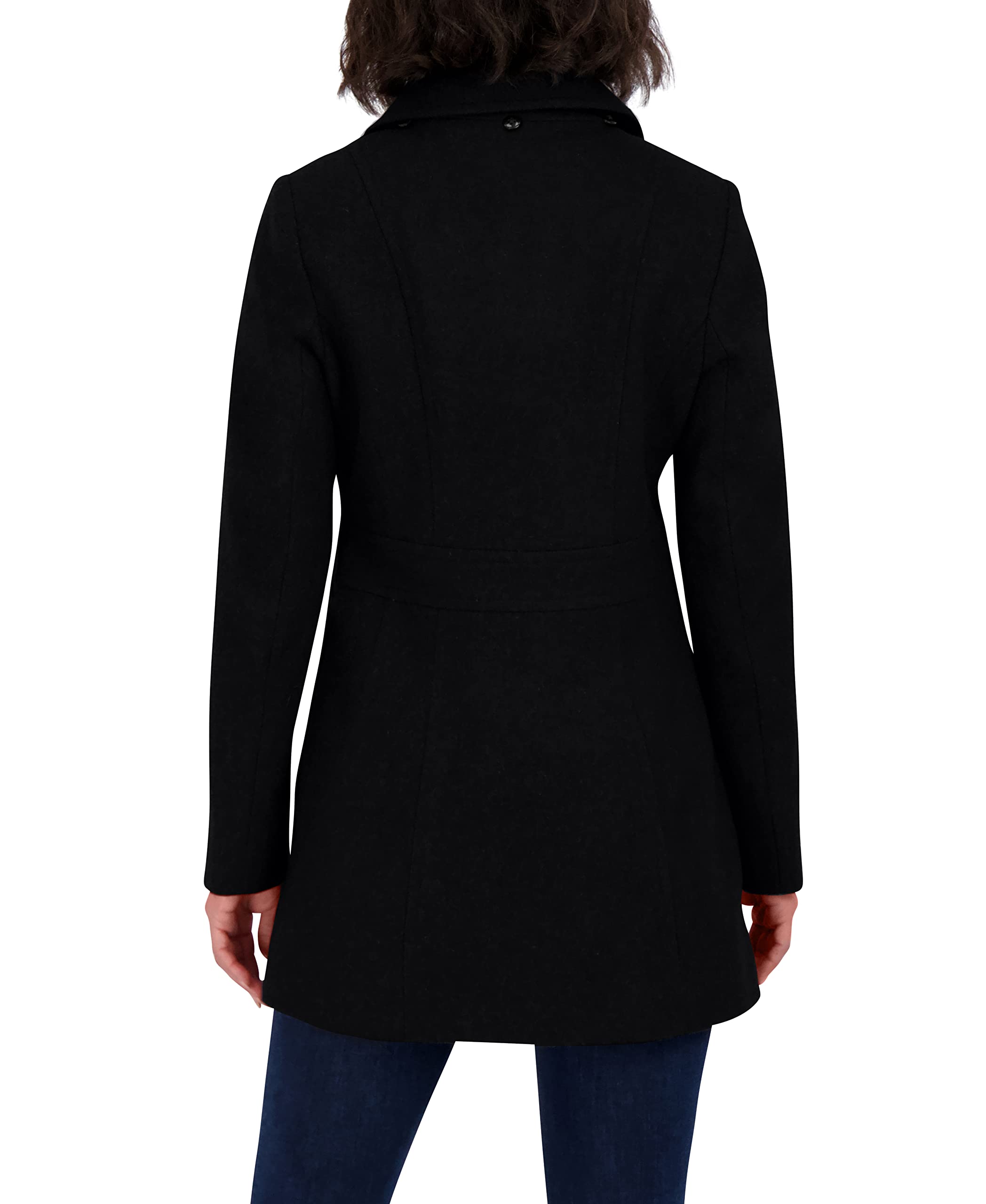 Nautica Women's 3/4 Hooded Peacoat Outerwear