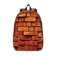 Red Brick Wall Backpack Lightweight Casual Backpack Multipurpose Canvas Backpack With Laptop Compartmen