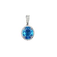 4.75 Ct Oval Cut Blue Topaz Simulated Solitaire 18