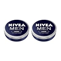 2x Nivea MEN CREME Cream FACE HAND BODY Moisturiser Dry Skin 75ml TIN by Nivea