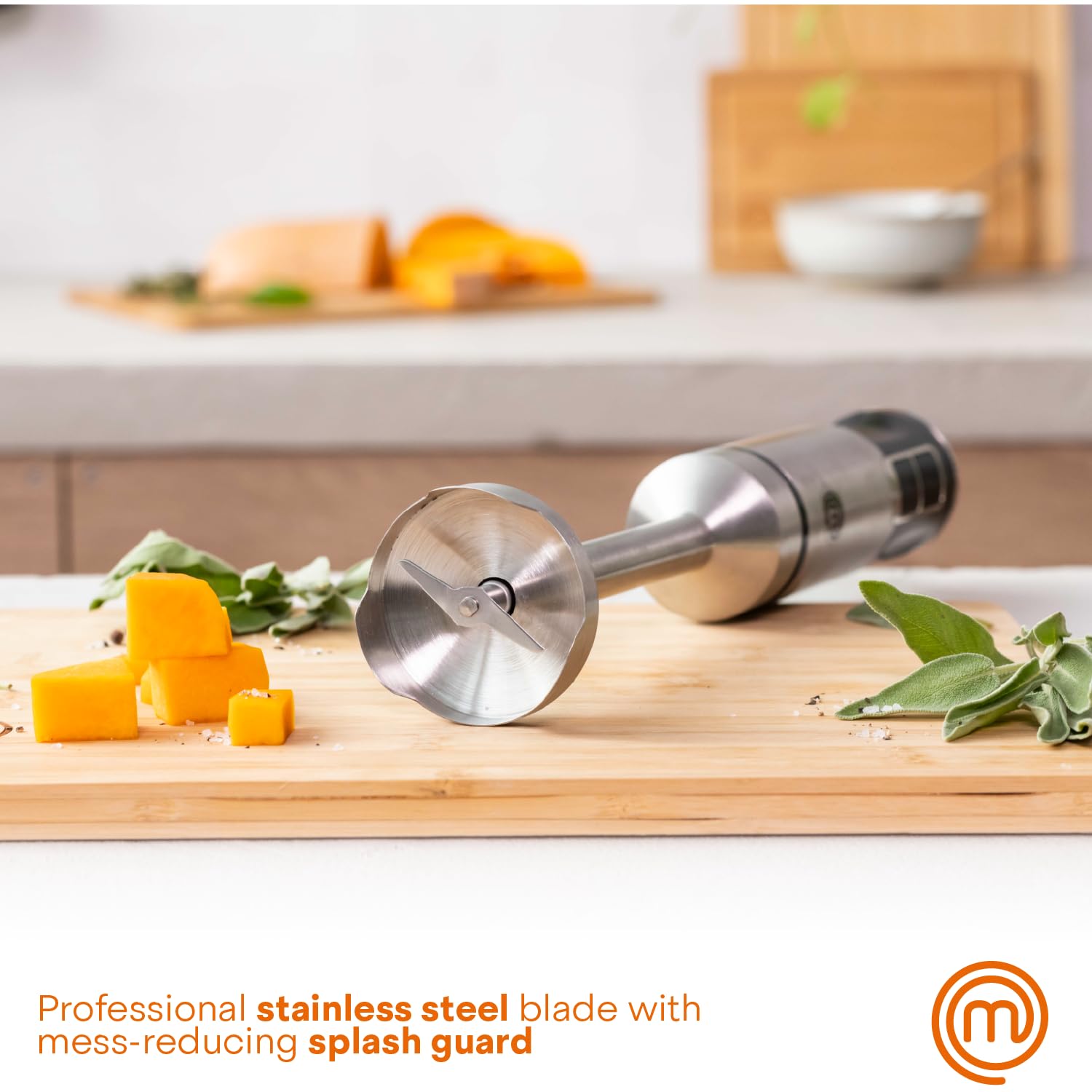MasterChef Immersion Blender Handheld, Stainless Steel Hand Held Blending Stick Emulsifier, Puree Blender for Making Baby Food, Soup, Sauces etc, Powerful 400W Motor with Variable Speed Control