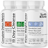 Detox Cleanse Extra Water Loss Kick Off Weight Management | ACV Detox 15 Day Colon Cleanse Water Away |150 Pills