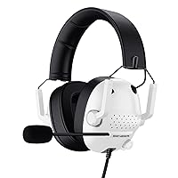 SENZER SG500 Surround Sound Pro Gaming Headset with Noise Cancelling Microphone - Soft Memory Foam Padding - Portable Foldable Headphones for PC, PS4, PS5, Xbox One, Switch - White