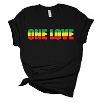 Womens Marley Tshirt One Love Rasta Flag Short Sleeve T-Shirt