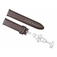 Ewatchparts 18MM LEATHER WATCH BAND SMOOTH STRAP DEPLOY CLASP COMPATIBLE WITH ULYSSE NARDIN D/BROWN #2