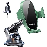 Miracase 3-in-1 Cell Phone Holders for Your Car, Universal Car Phone Holder Mount for Dashboard Air Vent Windshield Compatible with iPhone 15 14 13 12 16 Pro Max Xs XR X, Galaxy Green