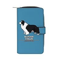 Border Collie Purse for Women Large Capacity Zip Around Travel Clutch Wallet with Compartment