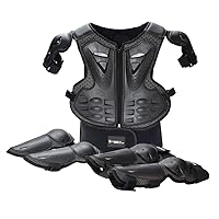 Kids Motorcycle Motorbike Full Body Armor Protective Gear Equipment Chest Spine Back Protector Shoulder Arm Elbow Knee Protector Pads for Motocross Racing Skiing ICE Skating Bike Cycling
