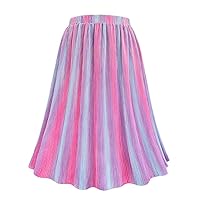 RITERA Plus Size Pleated Skirts for Women A Line Skirt High Elasitc Midi Swing Skirts