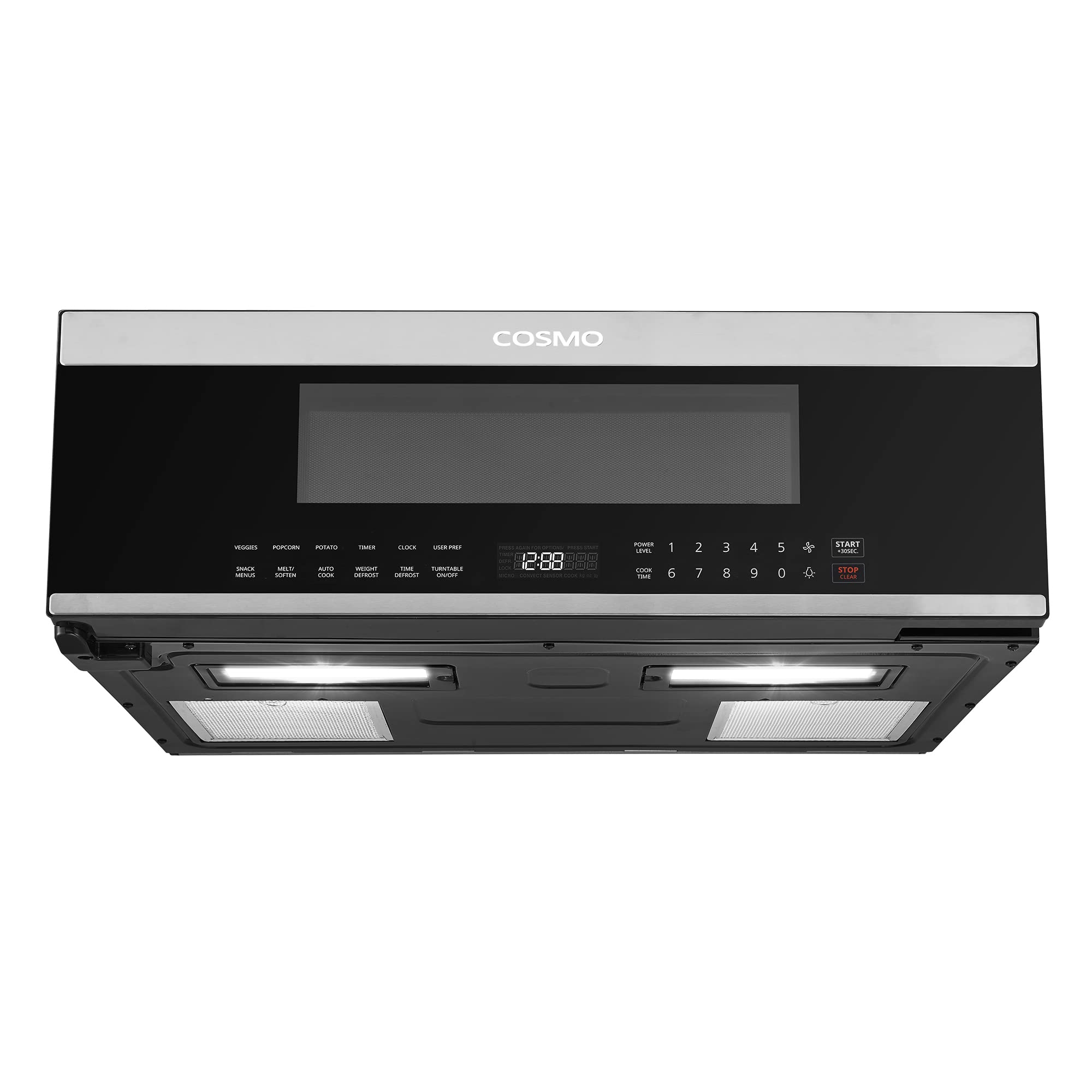 COSMO COS-3012ORLP1SS 30 in. Slim Over the Range Microwave with Automatic Presets, Soft Touch Controls and 1.2 cu. ft. Capacity