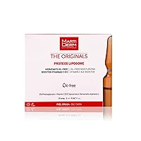 MartiDerm Proteos Liposome Ampoule for Women and Men with Proteoglycans, Vitamin E and C, for Oily Skin Deep Moisturizer and Firming, 10 Ampoules.