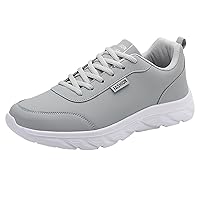 Mens Running Shoes Walking Tennis Sneakers Mens Shoes Large Size Casual Leather Laace Up Solid Color Casual Fashion Simple Shoes Laces for Mens Sneakers