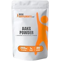 BULKSUPPLEMENTS.COM AAKG Powder - Arginine Alpha-Ketoglutarate, AKG Supplement - Arginine Supplement, Unflavored & Gluten Free, 2500mg per Serving, 1kg (2.2 lbs) (Pack of 1)