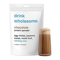 drink wholesome Chocolate Egg White Protein Powder | for Sensitive Stomachs | Easy to Digest | Gut Friendly | No Bloating | Dairy Free Protein Powder | Lactose Free Protein Powder | 1.14 lb