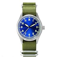 Fashion Women Men Pilot Watch Stainlss Steel Watch 200m Water Resistant NH35 Movement Wristwatch Sapphire Glass 39mm (Model 8)