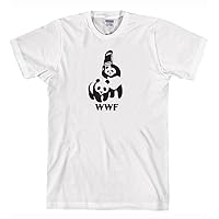 Men's WWF Funny Panda Bear Wrestling T Shirt White
